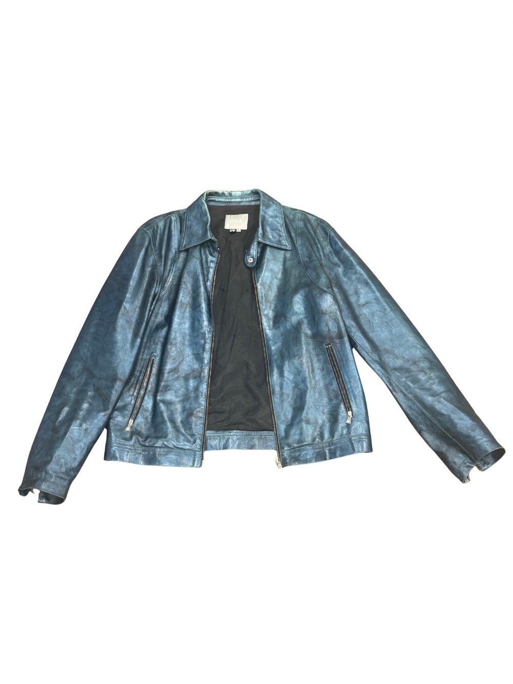 👀RARE Authentic 1994 Versace Men's Leather Metallic Jacket Designed by Gianni!👀